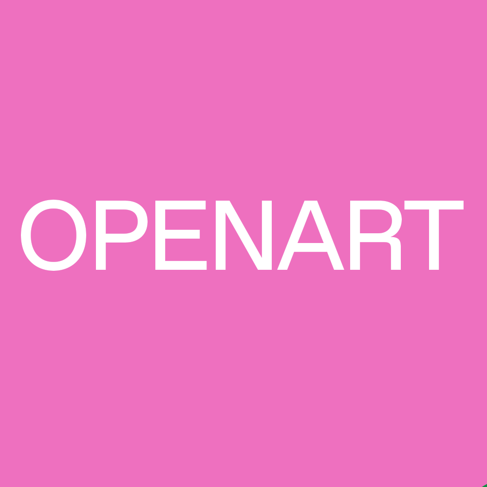 Rosa bakgrund med texten OPENART